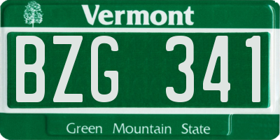 VT license plate BZG341