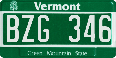 VT license plate BZG346