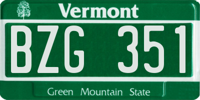 VT license plate BZG351