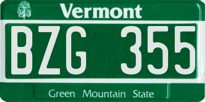 VT license plate BZG355