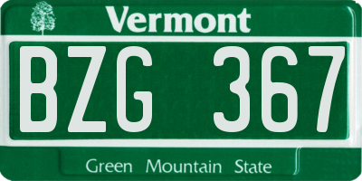 VT license plate BZG367