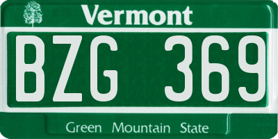 VT license plate BZG369