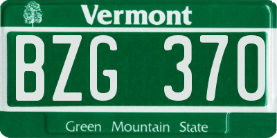 VT license plate BZG370