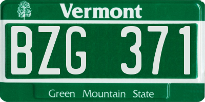 VT license plate BZG371
