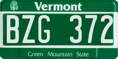 VT license plate BZG372
