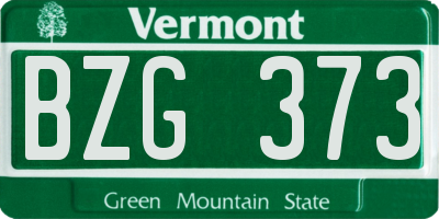 VT license plate BZG373