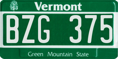 VT license plate BZG375