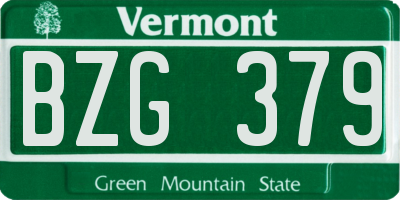 VT license plate BZG379