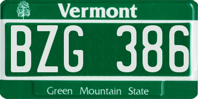 VT license plate BZG386