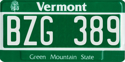 VT license plate BZG389