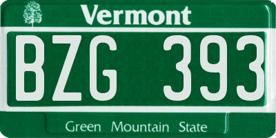 VT license plate BZG393