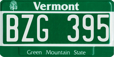 VT license plate BZG395