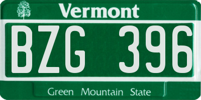 VT license plate BZG396
