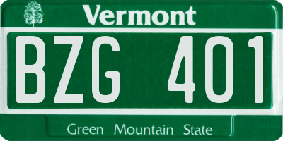 VT license plate BZG401