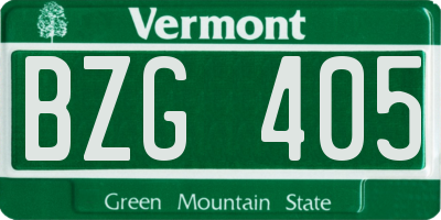 VT license plate BZG405