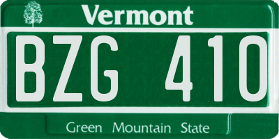 VT license plate BZG410