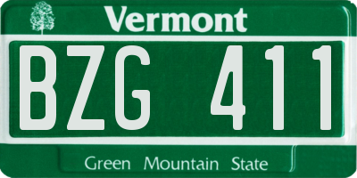 VT license plate BZG411