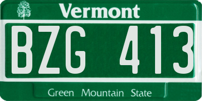 VT license plate BZG413