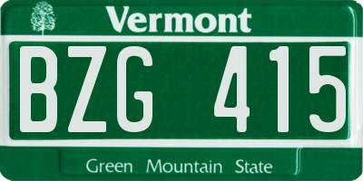 VT license plate BZG415
