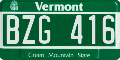 VT license plate BZG416