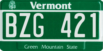 VT license plate BZG421