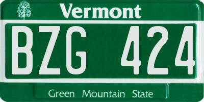 VT license plate BZG424