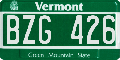 VT license plate BZG426