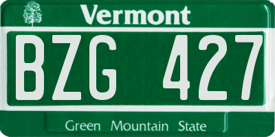 VT license plate BZG427