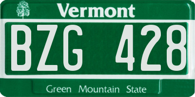 VT license plate BZG428