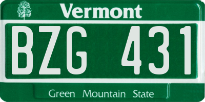VT license plate BZG431