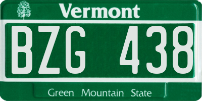 VT license plate BZG438