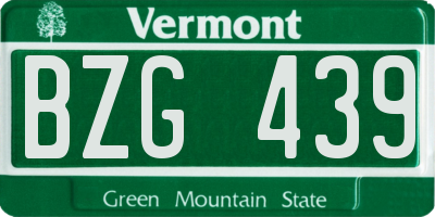 VT license plate BZG439