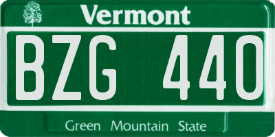 VT license plate BZG440