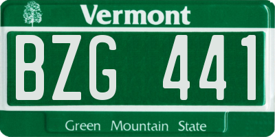 VT license plate BZG441