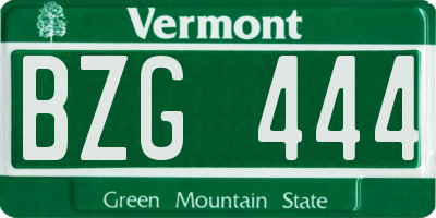 VT license plate BZG444