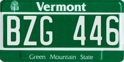 VT license plate BZG446