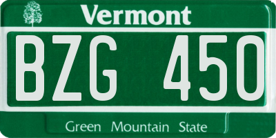 VT license plate BZG450