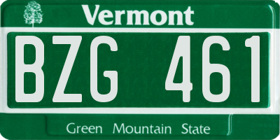 VT license plate BZG461