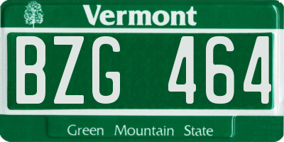 VT license plate BZG464