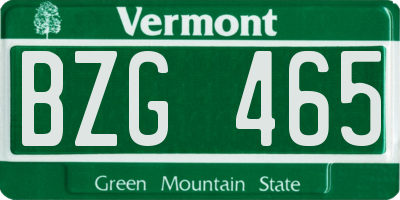 VT license plate BZG465