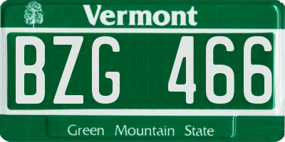 VT license plate BZG466
