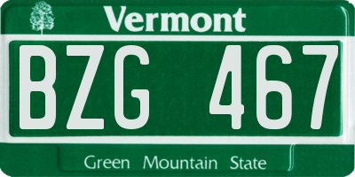 VT license plate BZG467