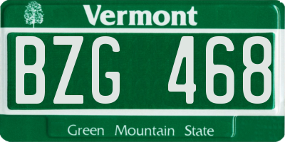 VT license plate BZG468