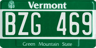 VT license plate BZG469