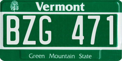 VT license plate BZG471