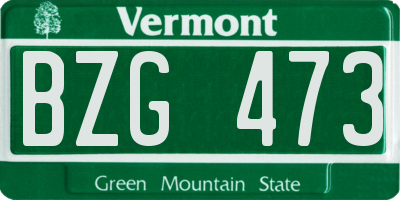 VT license plate BZG473