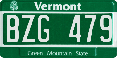 VT license plate BZG479