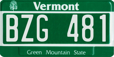 VT license plate BZG481