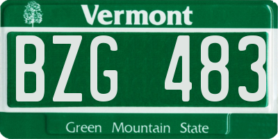 VT license plate BZG483
