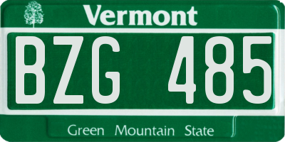 VT license plate BZG485